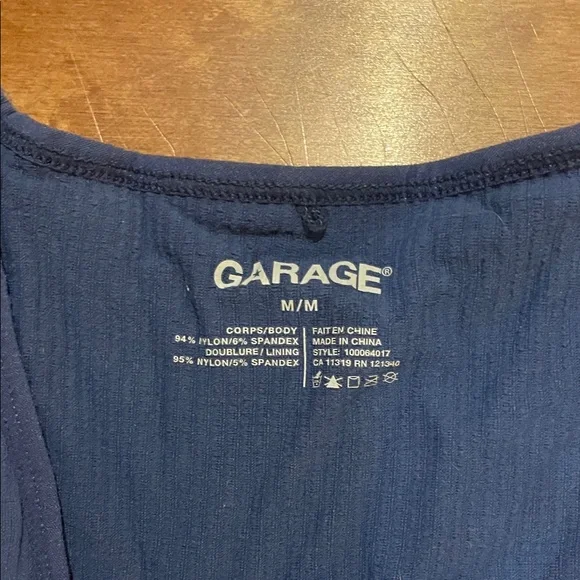 Garage Ribbed V-Neck Crop Tank - Blue - Picture 2 of 3